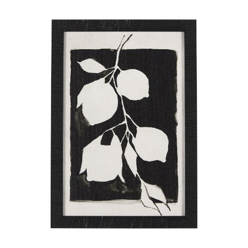 14736 - Lemon Branch Silhouette by Mercana Studio a Hand Embellished Textured Framed Art Print