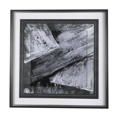 14751 - Black Composition I by Mercana Studio Hand Embellished Textured Framed Art Print Matted under Glass