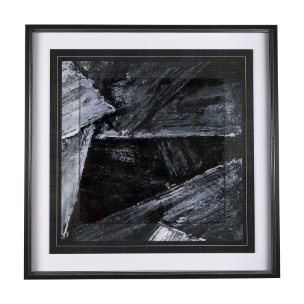 Black Composition II by Mercana Studio Hand Embellished Textured Framed Art Print Matted under Glass