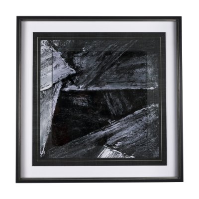 14752 - Black Composition II by Mercana Studio Hand Embellished Textured Framed Art Print Matted under Glass