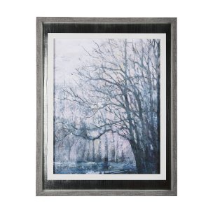 A Fresh Winter Morning II by Mercana Studio Hand Embellished Framed Art Print Matted under Glass