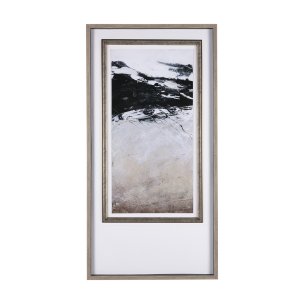 Black Strokes I by Mercana Studio a Hand Embellished Textured Framed Art Print Matted under Glass