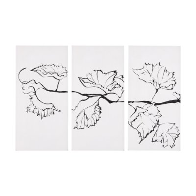 102425-S - Begonia Vine (Left) by Mercana Studio a Hand Embellished Textured Canvas