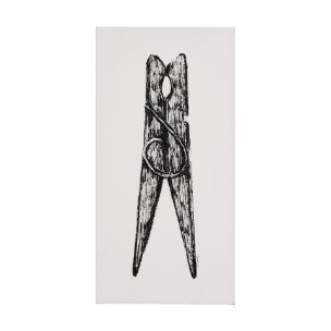 Vintage Cloth Peg II by Mercana Studio a Hand Embellished Textured Canvas