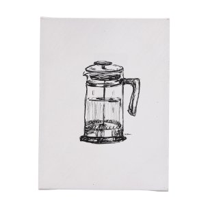 French Press by Mercana Studio a Hand Embellished Textured Canvas