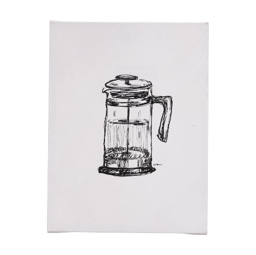 102434-S - French Press by Mercana Studio a Hand Embellished Textured Canvas