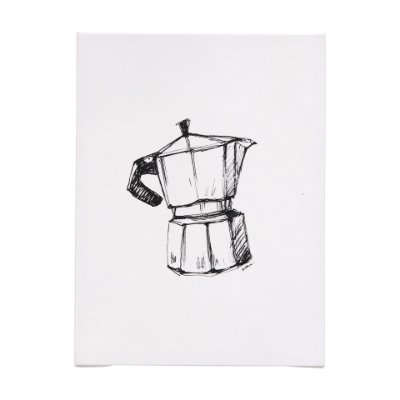 102435-S - Stove Top Espresso Maker by Mercana Studio a Hand Embellished Textured Canvas