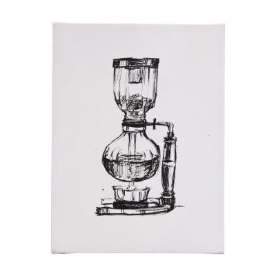 102439-S - Siphon Coffee Maker by Mercana Studio a Hand Embellished Textured Canvas