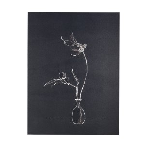 Ikebana Dark II by Mercana Studio a Hand Embellished Textured Canvas