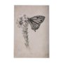 102453-S - Wild Aster With  Monarch Butterfly Drawing III by Mercana Studio a Hand Embellished Textured Canvas