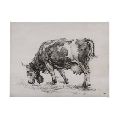 102456-S - Old West Collection IV (Cow Sketch) by Mercana Studio a Hand Embellished Textured Canvas