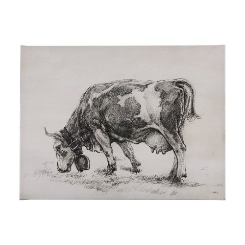 102456-S - Old West Collection IV (Cow Sketch) by Mercana Studio a Hand Embellished Textured Canvas
