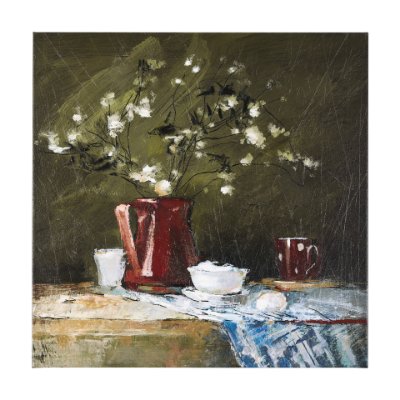 102459-S - Still Life with Crock by Mercana Studio a Hand Embellished Textured Canvas