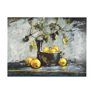 Still Life with Lemons by Mercana Studio a Hand Embellished Textured Canvas