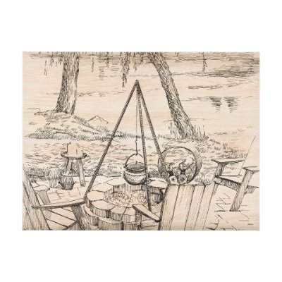 102481-S - Fireside I by Mercana Studio a Hand Embellished Textured Canvas