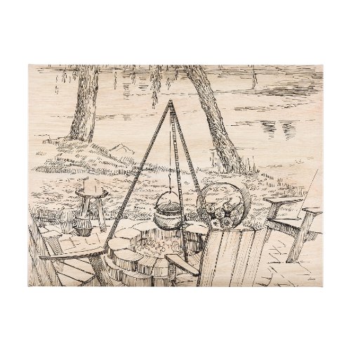 102481-S - Fireside I by Mercana Studio a Hand Embellished Textured Canvas