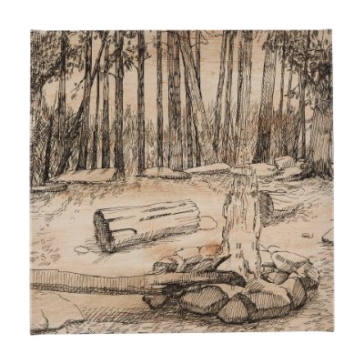 102484-S - Fireside IV by Mercana Studio a Hand Embellished Textured Canvas