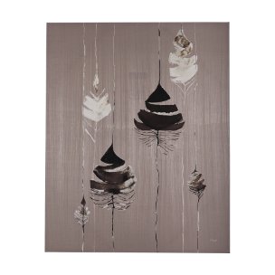 Rain of Feather Warm Gray by Mercana Studio a Hand Embellished Textured Canvas