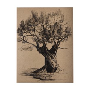 Tree Drawing I by Mercana Studio a Hand Embellished Textured Canvas