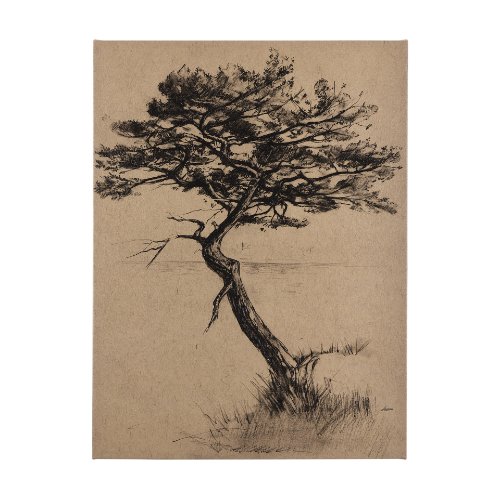 102503-S - Tree Drawing III by Mercana Studio a Hand Embellished Textured Canvas