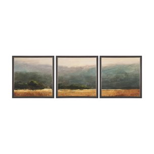 Haze Landscape by Mercana Studio a Hand Embellished Textured Framed Canvas