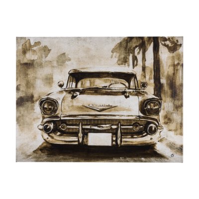 102512-L - Vintage Car Picture IV by Mercana Studio a Hand Embellished Textured Canvas