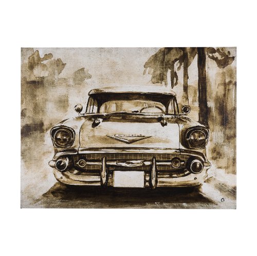 102512-L - Vintage Car Picture IV by Mercana Studio a Hand Embellished Textured Canvas