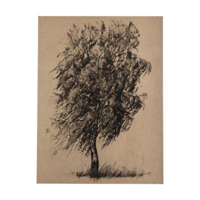 102502-L - Tree Drawing II by Mercana Studio a Hand Embellished Textured Canvas