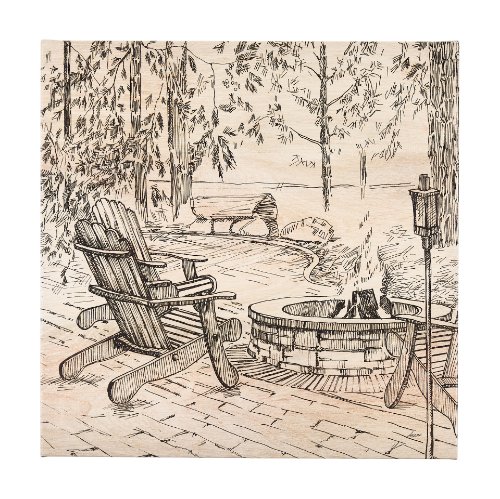 102483-L - Fireside III by Mercana Studio a Hand Embellished Textured Canvas