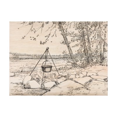 102482-L - Fireside II by Mercana Studio a Hand Embellished Textured Canvas