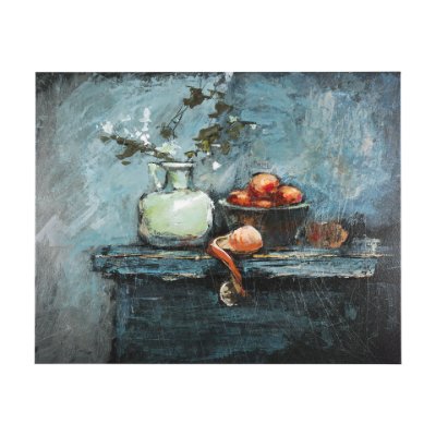 102458-L - Still Life with Tangerine by Mercana Studio a Hand Embellished Textured Canvas