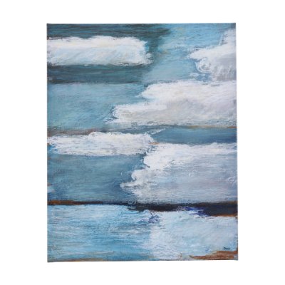 102442-L - Cloud Bay II by Mercana Studio a Hand Embellished Textured Canvas