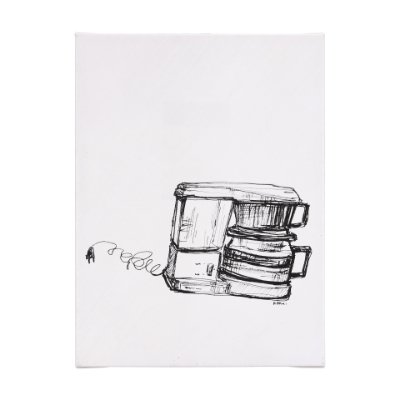 102436-L - Drip Coffee Maker by Mercana Studio a Hand Embellished Textured Canvas