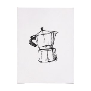 Stove Top Espresso Maker by Mercana Studio a Hand Embellished Textured Canvas