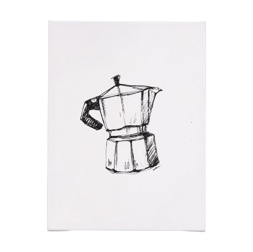 102435-L - Stove Top Espresso Maker by Mercana Studio a Hand Embellished Textured Canvas