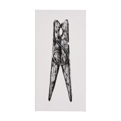 102427-L - Vintage Cloth Peg II by Mercana Studio a Hand Embellished Textured Canvas