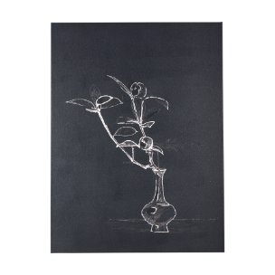 Ikebana Dark I by Mercana Studio a Hand Embellished Textured Canvas