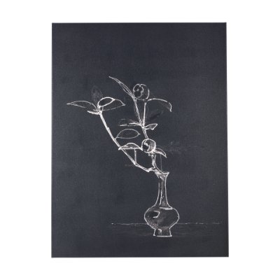 102447-S - Ikebana Dark I by Mercana Studio a Hand Embellished Textured Canvas