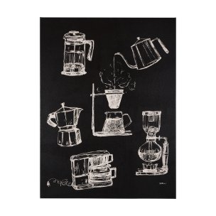 Coffee Maker Study by Mercana Studio a Hand Embellished Textured Canvas