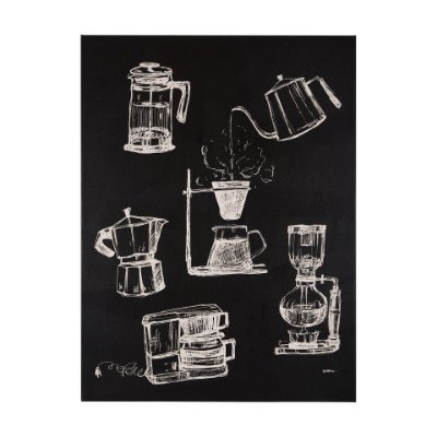 102433-S - Coffee Maker Study by Mercana Studio a Hand Embellished Textured Canvas