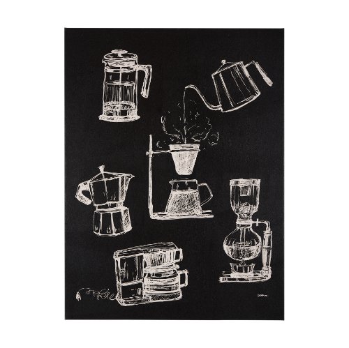 102433-S - Coffee Maker Study by Mercana Studio a Hand Embellished Textured Canvas