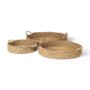 70226 - Ulana Set of 3 Round Nesting Seagrass Trays w/ Loop Handles