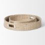 70233 - Kalama Set of 2 Large Round Seagrass Trays w/ Handles  