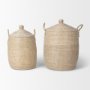 70225 - Kairi Set of 2 Seagrass Floor Baskets w/ Lids and Handles