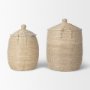 70225 - Kairi Set of 2 Seagrass Floor Baskets w/ Lids and Handles