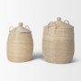 70225 - Kairi Set of 2 Seagrass Floor Baskets w/ Lids and Handles