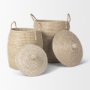 70225 - Kairi Set of 2 Seagrass Floor Baskets w/ Lids and Handles