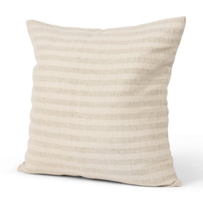 70325 - Jace 22x22 Cream/Beige Stripe Linen-Cotton Square Pillow Cover