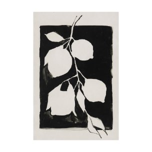 Lemon Branch Silhouetee by Mercana Studio a Hand Embellished Textured Canvas
