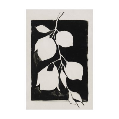 102420-S - Lemon Branch Silhouetee by Mercana Studio a Hand Embellished Textured Canvas